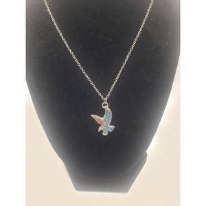 Native American Pewter - Flying Eagle Design w/ Turquoise and Red On Wings